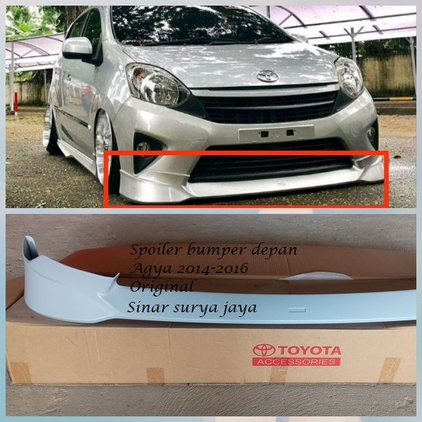 Spoiler Bumper depan Agya 2014-2016 Original Moulding Bodikit Bumper PZ035-BZ551-00