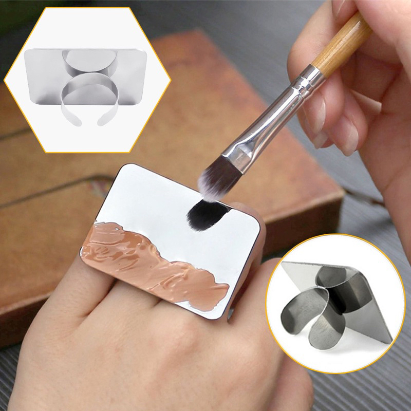 RPB Palette Adjustable Ring for Nail Art Foundation Mixing Makeup Stainless Steel SE Paint Mixing Palette Ring Tool Palette Spatula