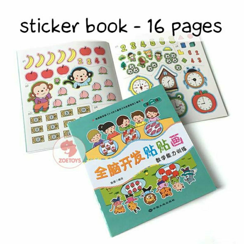 Zoetoys Sticker Book 14 16 18  pages | Aktvitas Menempel Stiker Activity Book | Mainan Edukasi Anak | Cari Bingkisan Hampers