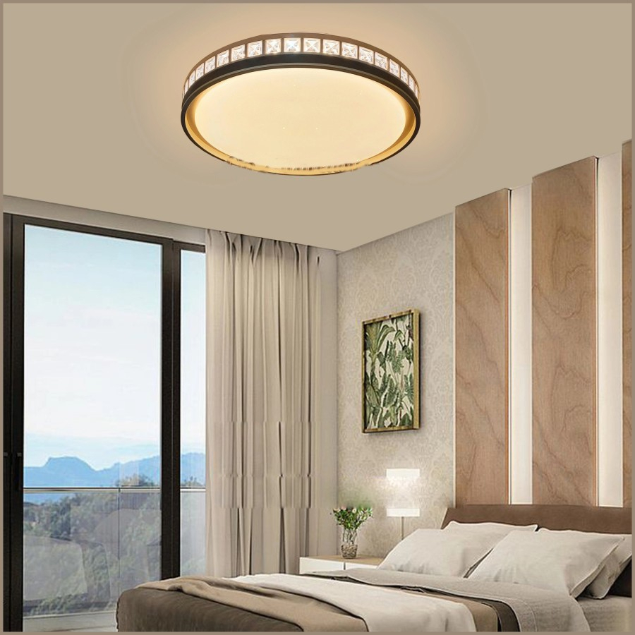Lampu hias plafon MODERN MINIMALIS 3 warna cahaya LED diameter 40 cm ceiling lighting living dining 