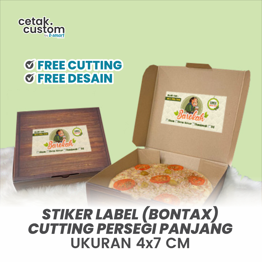 

STIKER LABEL MAKANAN (BONTAX)+CUTTING PERSEGI PANJANG UKURAN 4x7 CM