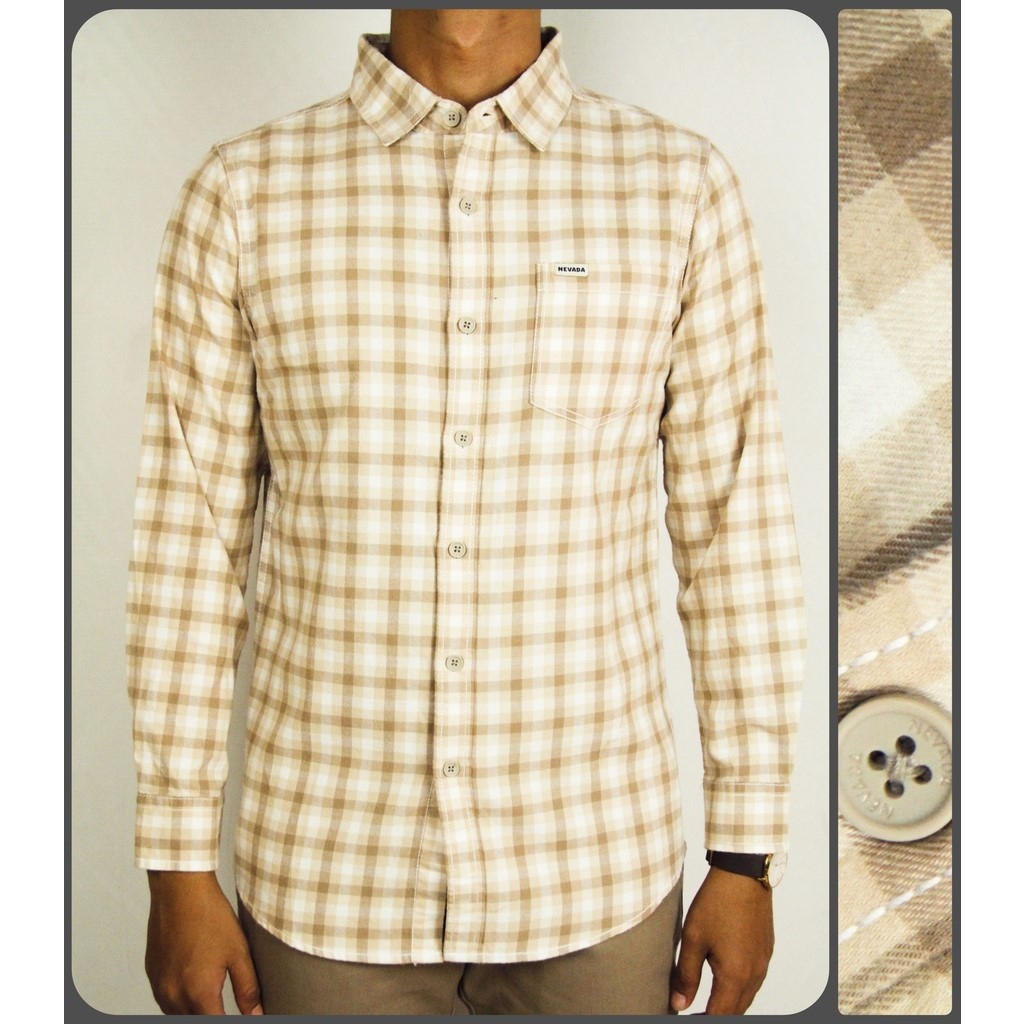 Kemeja Pria Casual 28 Nevada Lengan Panjang Reguler Motif Kotak Kotak  | Kemeja Kasual | Branded Mat