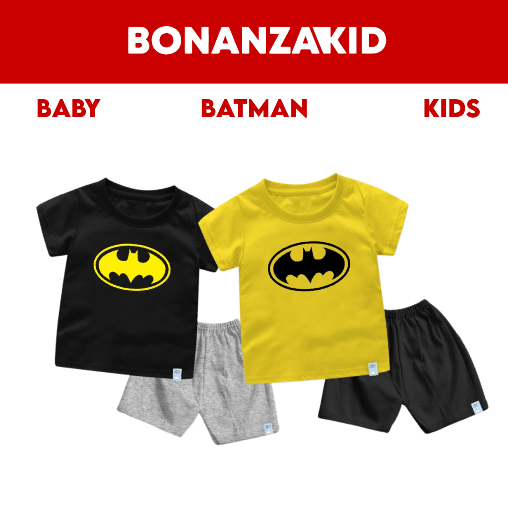 Baju Anak Laki Laki Setelan Anak Laki Laki Batman Usia 6 Bulan Sampai 8 Tahun Bahan Katun Combed 30s