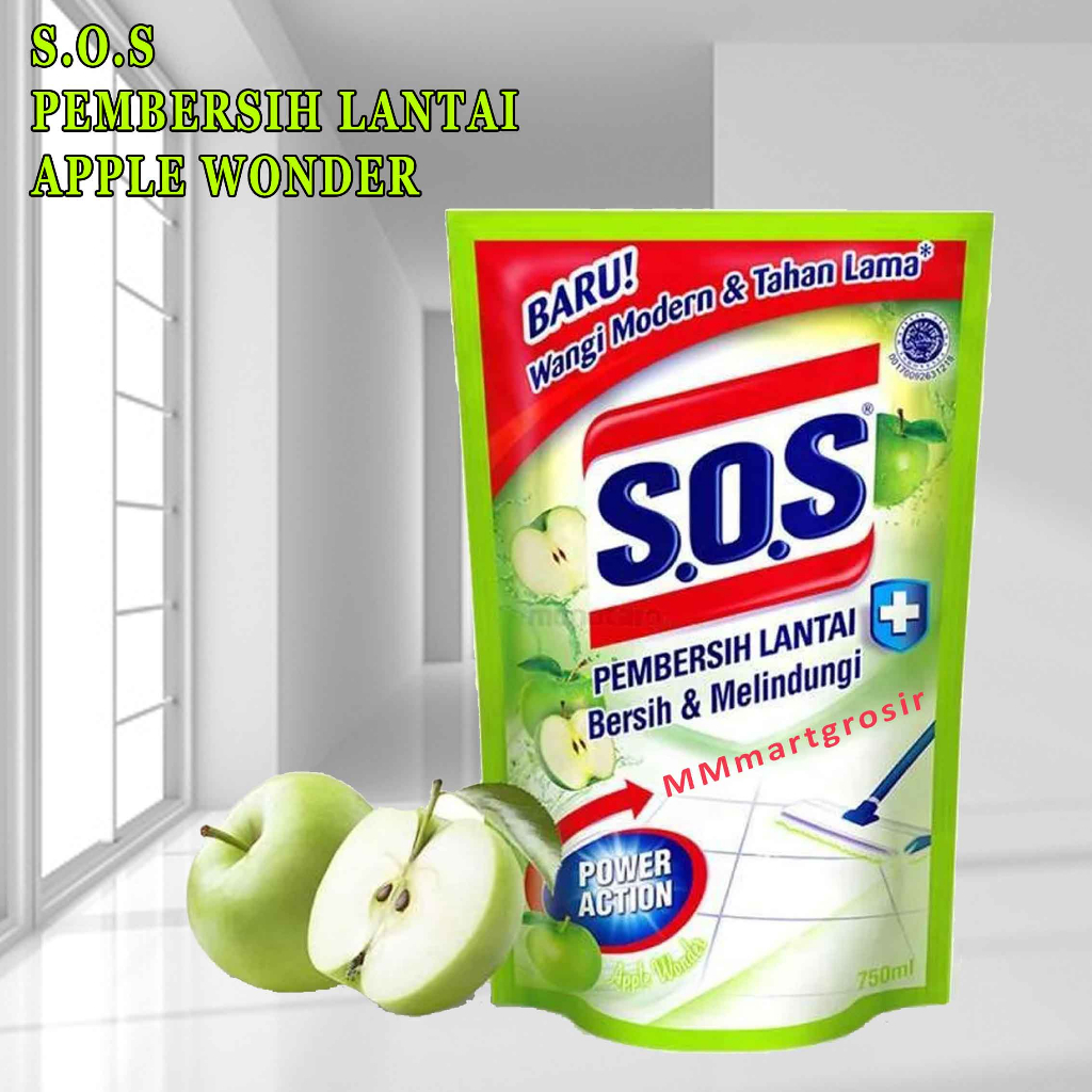 SOS / sos pembersih lantai / power action / appel wonder / 750ml