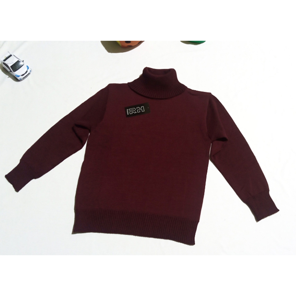 RH - BAJU RAJUT ANAK TURTLENECK POLOS SWEATER UKURAN ANAK XXL