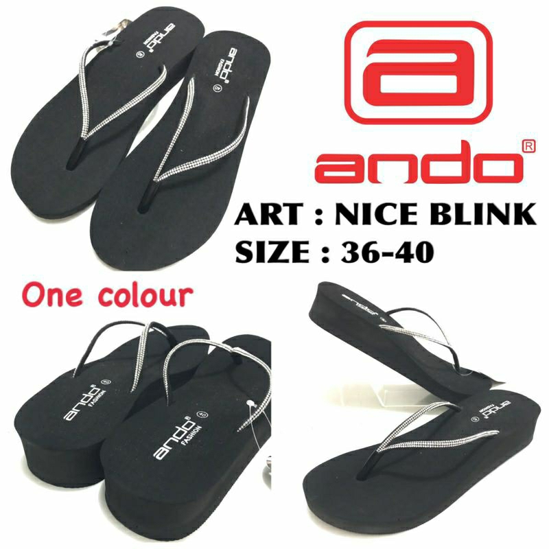 SANDAL JEPIT ANDO BLINK HITAM SIZE 36-40