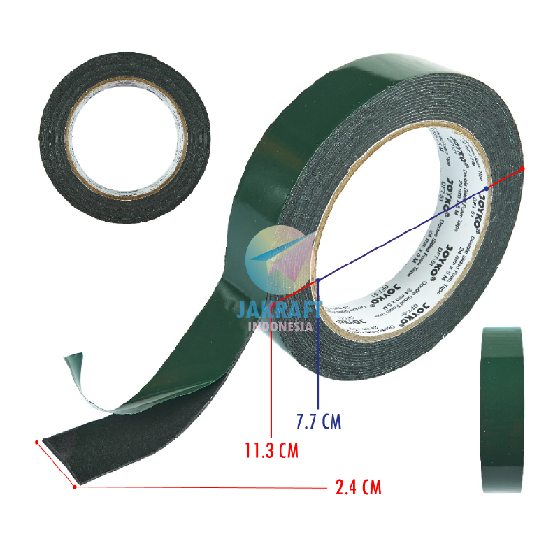

(1 Roll) Double Tape Busa Foam JOYKO DFT-51 Hitam Black 1" Inch 24 mm x 5 Meter