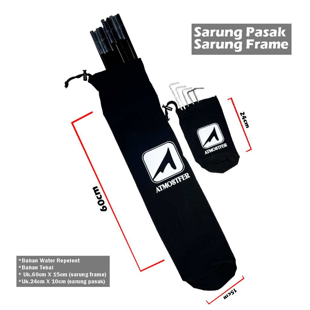 sarung pasak premium, sarung frame tenda premium pouch serba guna, ATMOSTFER