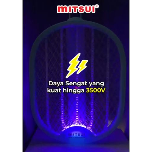 Raket Nyamuk Listrik merk Mitsui PEGASUS 2 in 1 fitur perangkap lampu