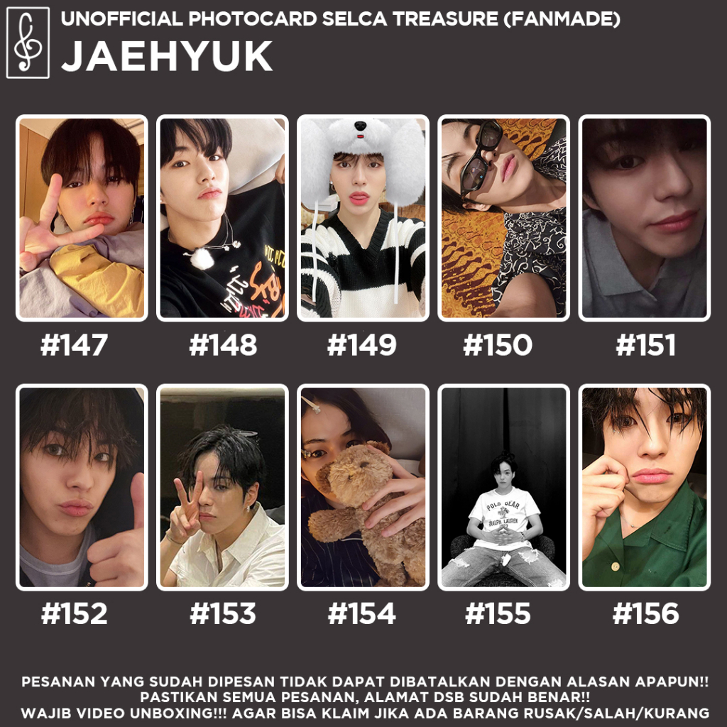 [SELCA TREASURE] JAEHYUK BOYFRIEND MATERIAL PHOTOCARD  UNOFFICIAL