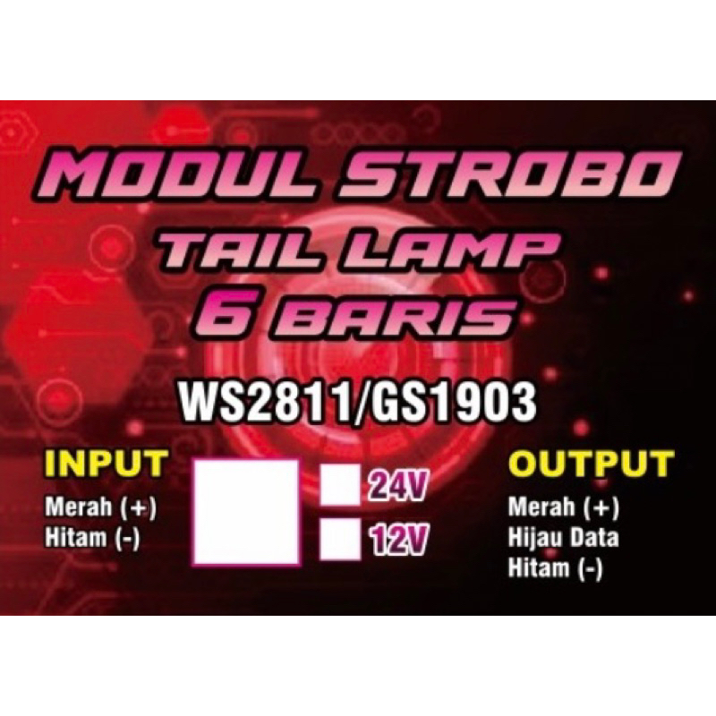 Modul Tail Lamp bBagasi Bus,Lampu Animasi, Running Text Bus 6 Baris WS2811/GS1903 12v 24v