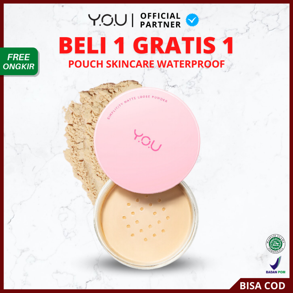 [ FREE GIFT ] YOU Simplicity Flawless Compact Powder - Natural Makeup Tahan Lama