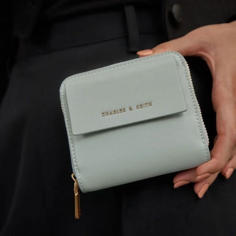 CK Mini Square Wallet / CK Front Flap Zip-Around Mini Wallet
