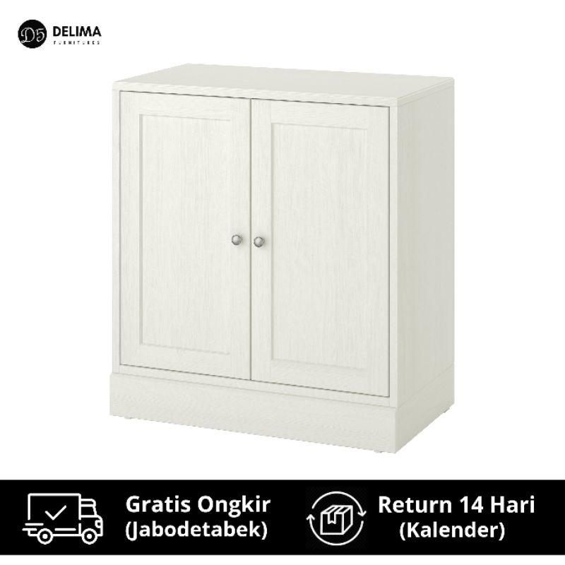 Sideboard Bufet Rak Kabinet dengan Lis Bawah 80cm - Putih