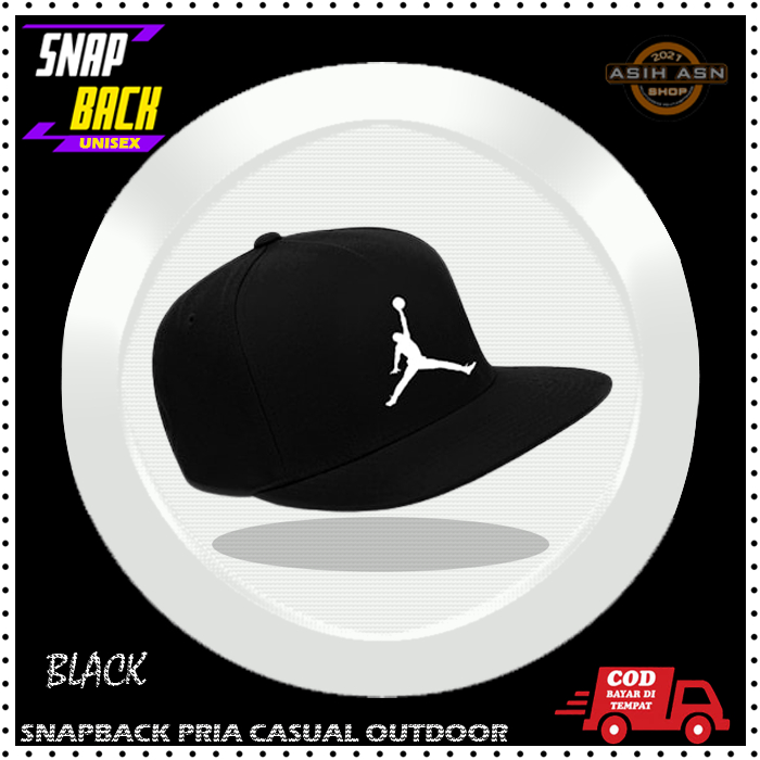 Topi Snapback | USA Jrd  Black WHite - Premium  | Snapback Caps | Topi Distro | Topi Casual Cowok  |