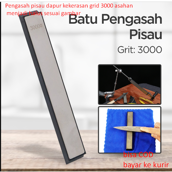 Pengasah pisau dapur kekerasan grid 3000 asahan menjadi halus sesuai gambar