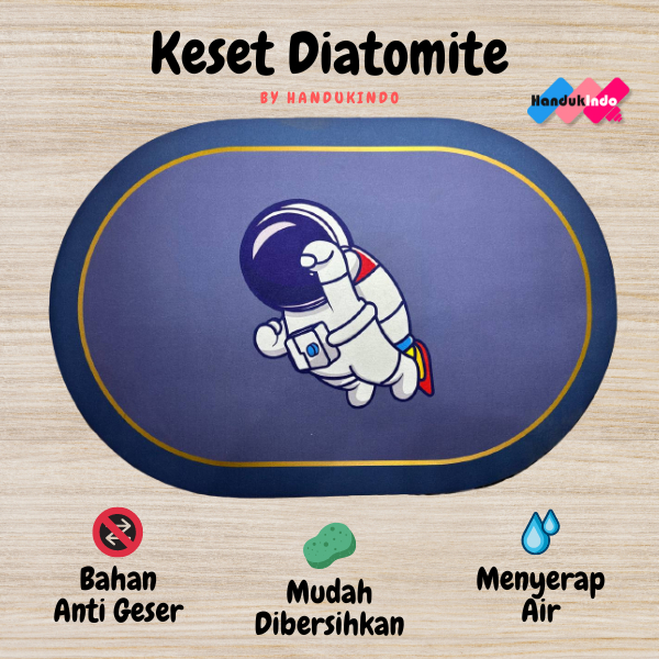 Keset Kaki Diatomite Murah Anti Slip / Anti Bau / Anti Geser / Menyerap Air / Keset Kamar Mandi Bulat Oval Cepat Kering