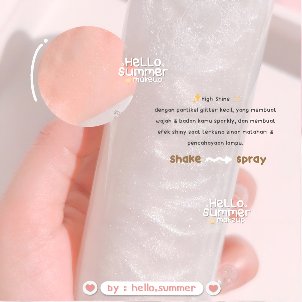 Crystal Glitter Makeup Setting Spray Face &amp; Body 150ml Lameila