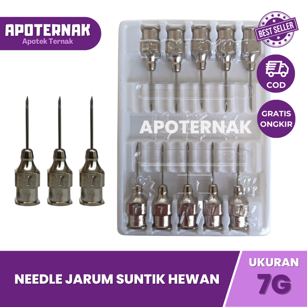 1 PACK JARUM SUNTIK HEWAN isi 10 pcs dan 12 pcs Ukuran Lengkap | Needle | Jarum Suntik Hewan Sapi, Kambing, Kuda, Babi, Anjing, Kucing, Ayam, Unggas, dll | Needle JARUM 7G 9G 12G 14G 16G 17G 18G 20G 21G 22G