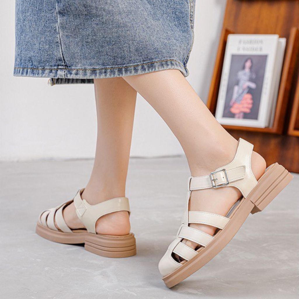 10334 Sandal Tali Wedges Wanita Import Murah Sendal Strappy Women