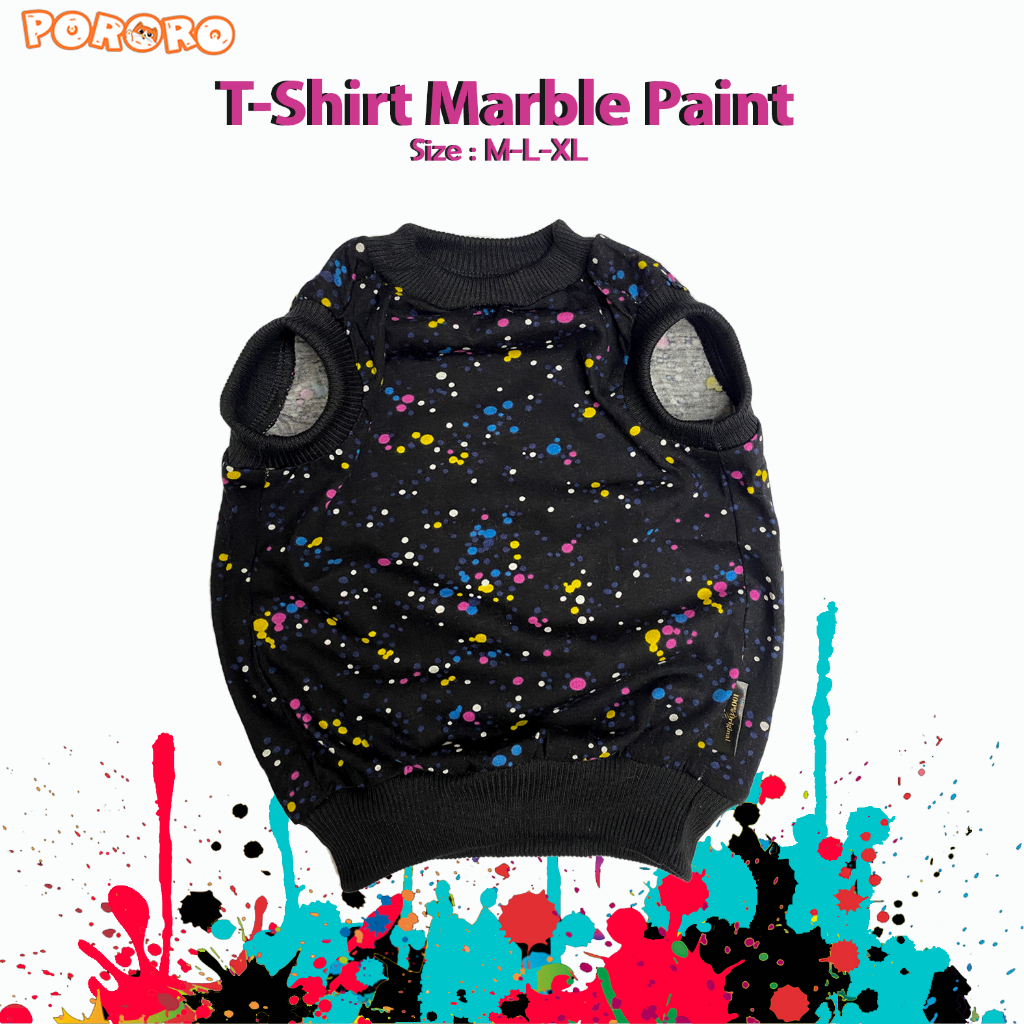 Pororo - Baju Kucing Motif Marble Paint