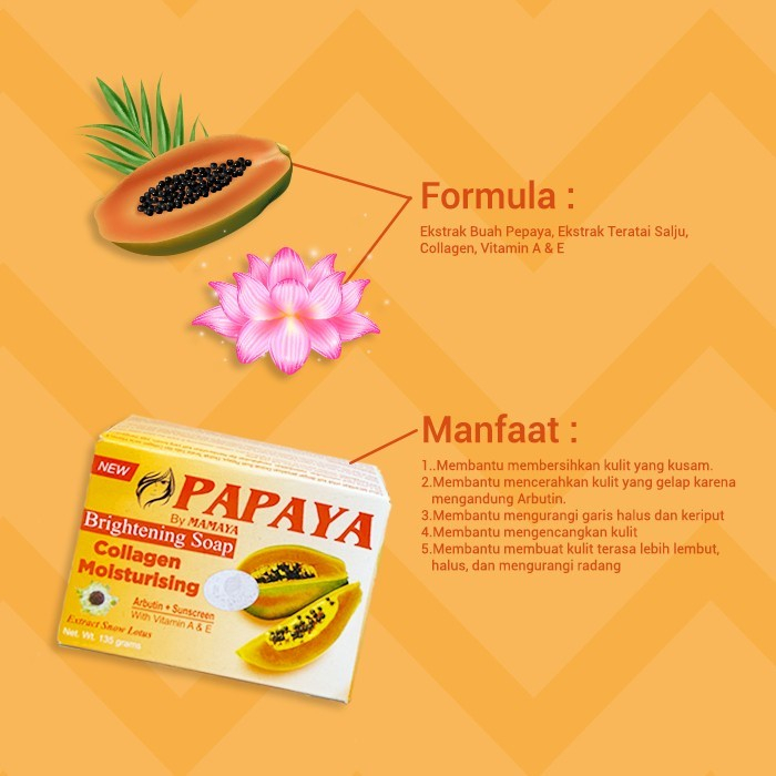 Papaya By Mamaya Brightening Soap Collagen Moistruising 135gr