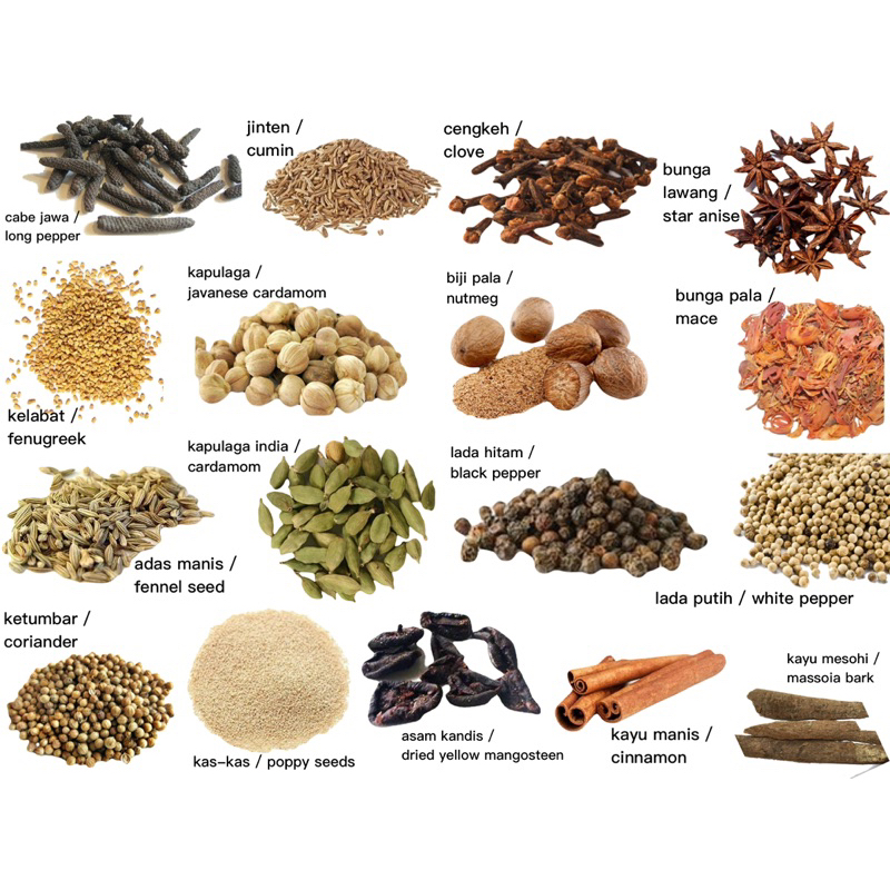 

Bumbu Rempah / Bumbu Kering / Bumbu Rendang / Bumbu Mentah