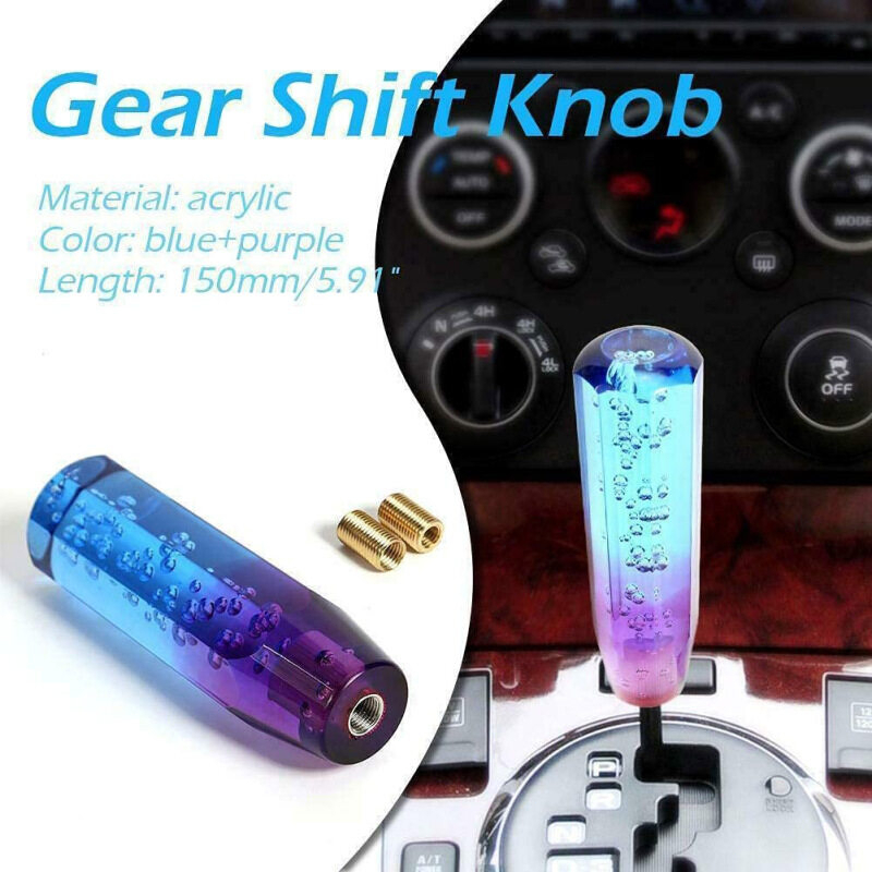 Car Gear Shift Knob Shifter Crystal Style Manual Shifting Head Universal LED Shift Lever 15CM