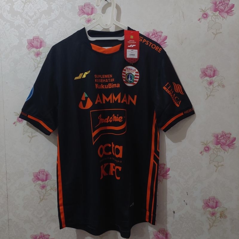 Jersey ORIGINAL Persija Black Orange Alternative 2022-2023 Supporter Version