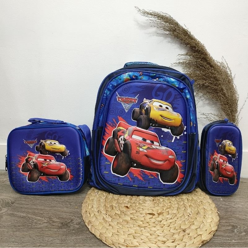 (COD) Vyctoria VOS555 Tas Ransel Anak Sekolah Karakter Lucu 3in1 Import JT555 555