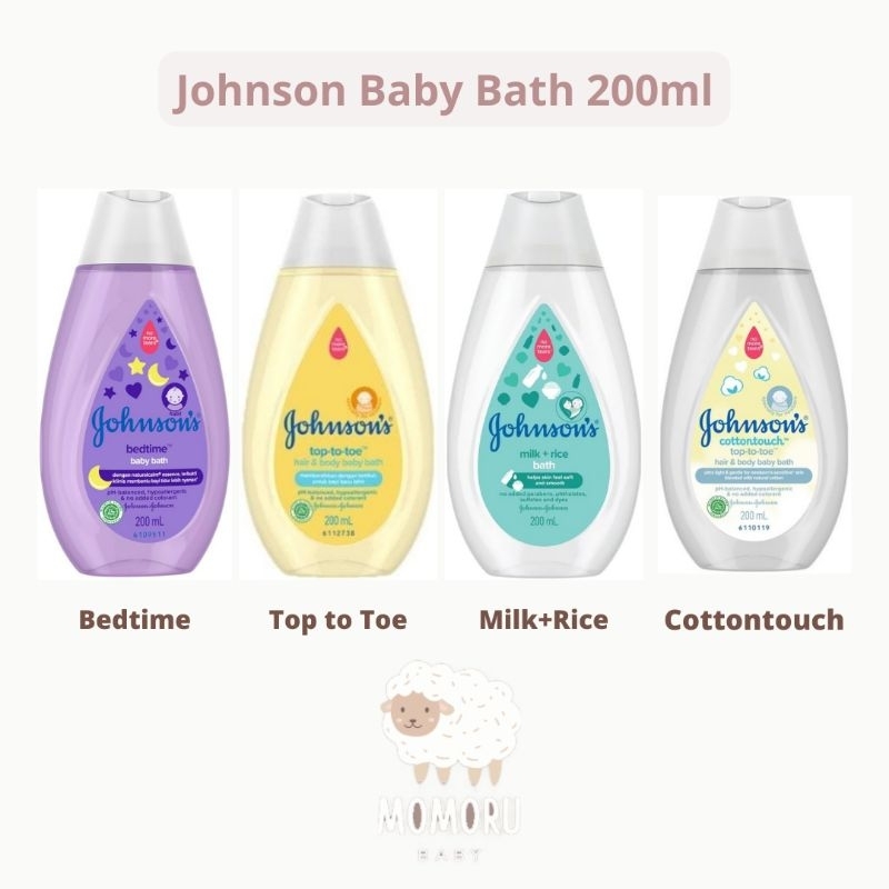 Johnson's Baby Hair &amp; Body Bath 200ml Top to Toe/Milk+Rice/Cottontouch/Bedtime Sabun Mandi Bayi