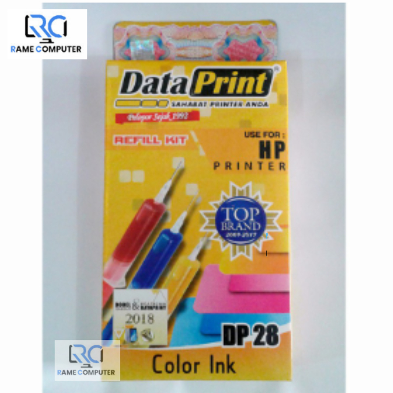 REFILL KIT Data Print HP Printer DP28 Color  DATAPRINT DP 28 WARNA LENGKAP JARUM SUNTIK