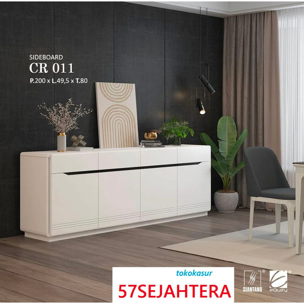 Lemari Samping - Serbaguna - Cradenza - Buffet CR 011 White Glossy
