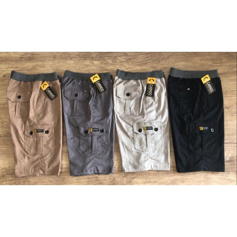 Celana pria kargo pendek pinggang RIP streatch melar