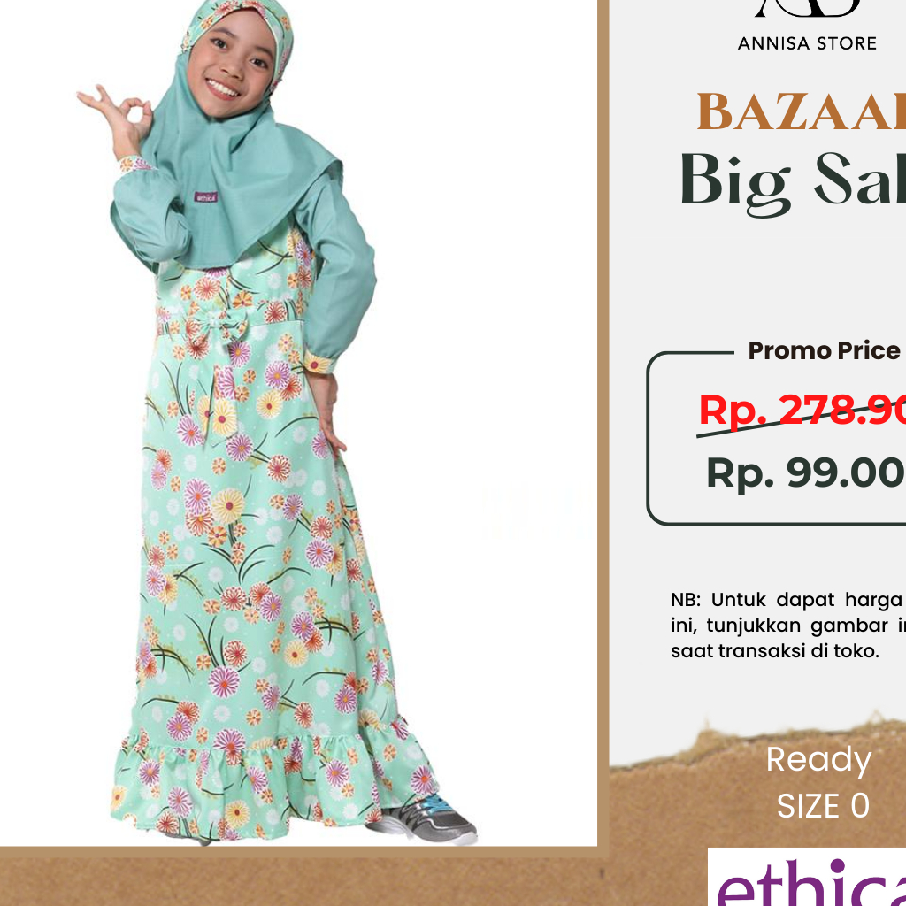 PUSAT GROSIR GAMIS ANAK PROMO BRANDED ETHICA OSK 89 TOSCA / BAJU DRESS GAMIS ANAK ETHICA BRANDED ORI