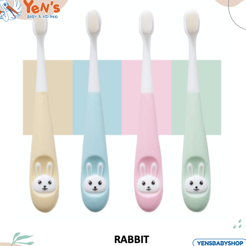 KURU Training Toothbrush Sikat Gigi Bayi / Anak Silicone Bulu Halus-Rabbit