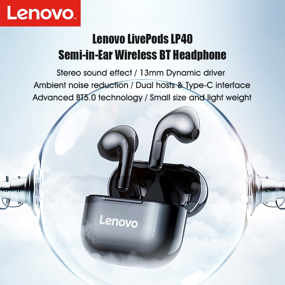 Lenovo LP40 Bluetooth 5.0 TWS Wireless Headset