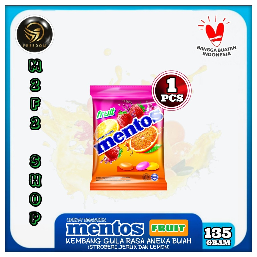 

Permen Mentos Fruit Chewy Dragees | Rasa Buah - 135 gr (Kemasan Satuan)