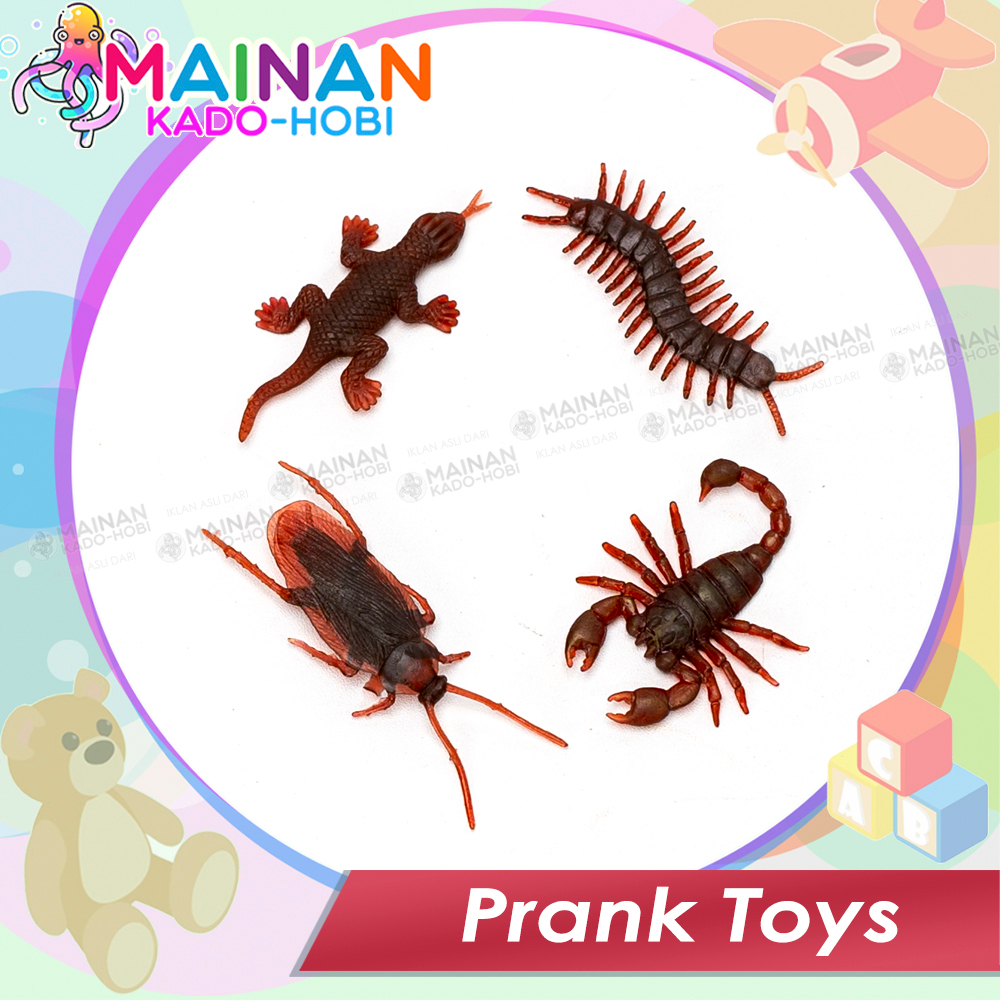 KOLEKSI MAINAN MINIATUR ANAK PRANK TOYS ANIMAL SERANGGA KARET