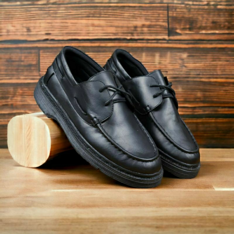 JOESAN (KULIT ASLI) Sepatu Formal Pantofel Docmart Pria Original Kulit Asli Low Boots Casual Kerja Warna Hitam