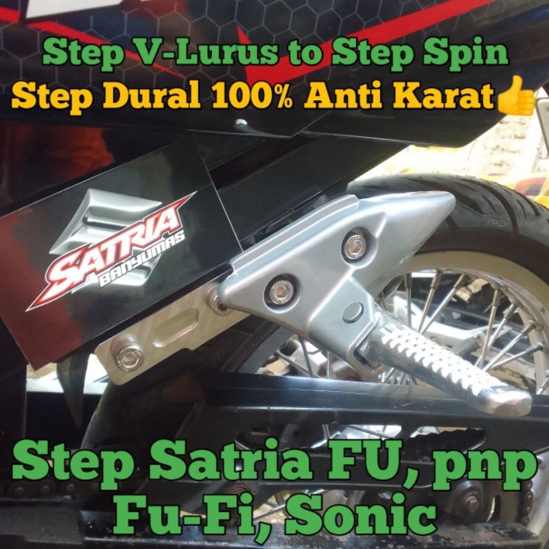 Step Boncengan Satria FU V-Lurus 10mm & Step Spin pnp Fu-Fi. Step Boncengers Satria FU Dural Anti Ka