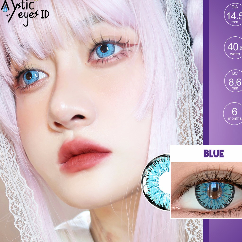 [✅COD] MYSTICEYES SOFTLENS COSPLAY Vika Tricolor LENSA KONTAK EVA ANIME RED BLUE BROWN LENS 14.5MM (NORMAL)