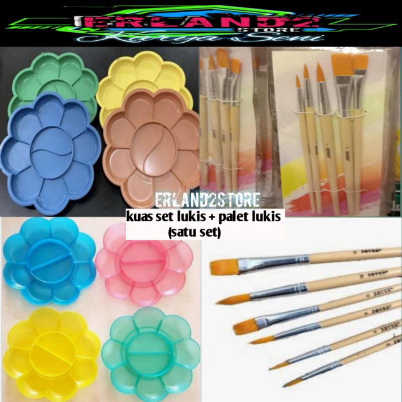 

kuas lukis dan palet lukis