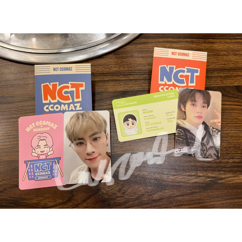Ccomaz NCT Random Trading Card Xiaojun Chenle Selca Mark Hendery Concept ID Card Red Blue