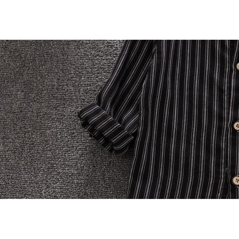 NEW kemeja atasan anak - anak model teebaru korea style baju anak kemeja garis garis model elegan model casual kemeja garis hitam dan garis putih kemeja terbaru atasan anak kemeja murah bagus kemeja menarik