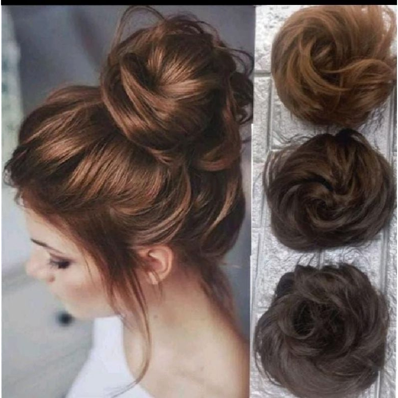 IKAT RAMBUT WIG RAMBUT PALSU KONDE CEPOL RAMBUT BERVOLUME UNTUK PESTA KARET RAMBUT PALSU WIG CEPOL