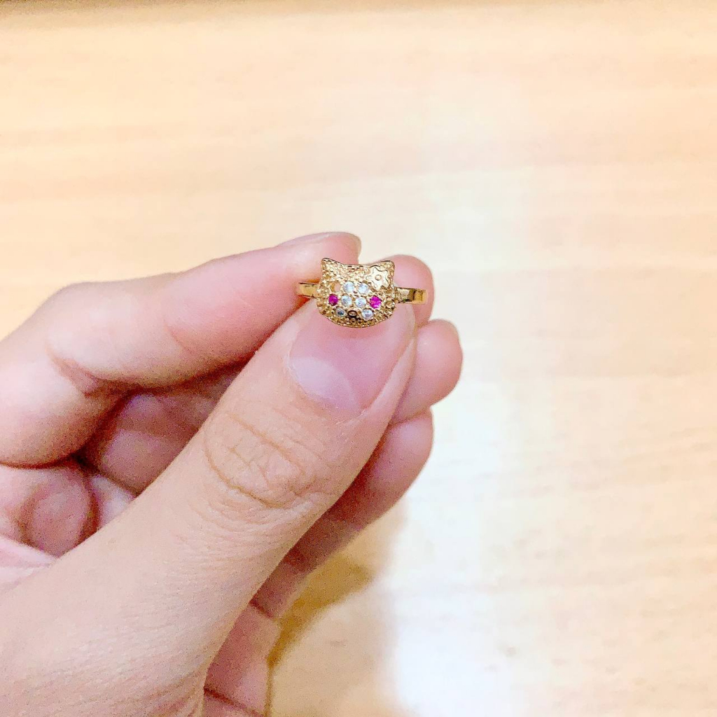 JT - Cincin Titanium Anak Emas Silver Muda Couple Perak Anti Karat Bestie Korea Karat Murah Hello Kitty