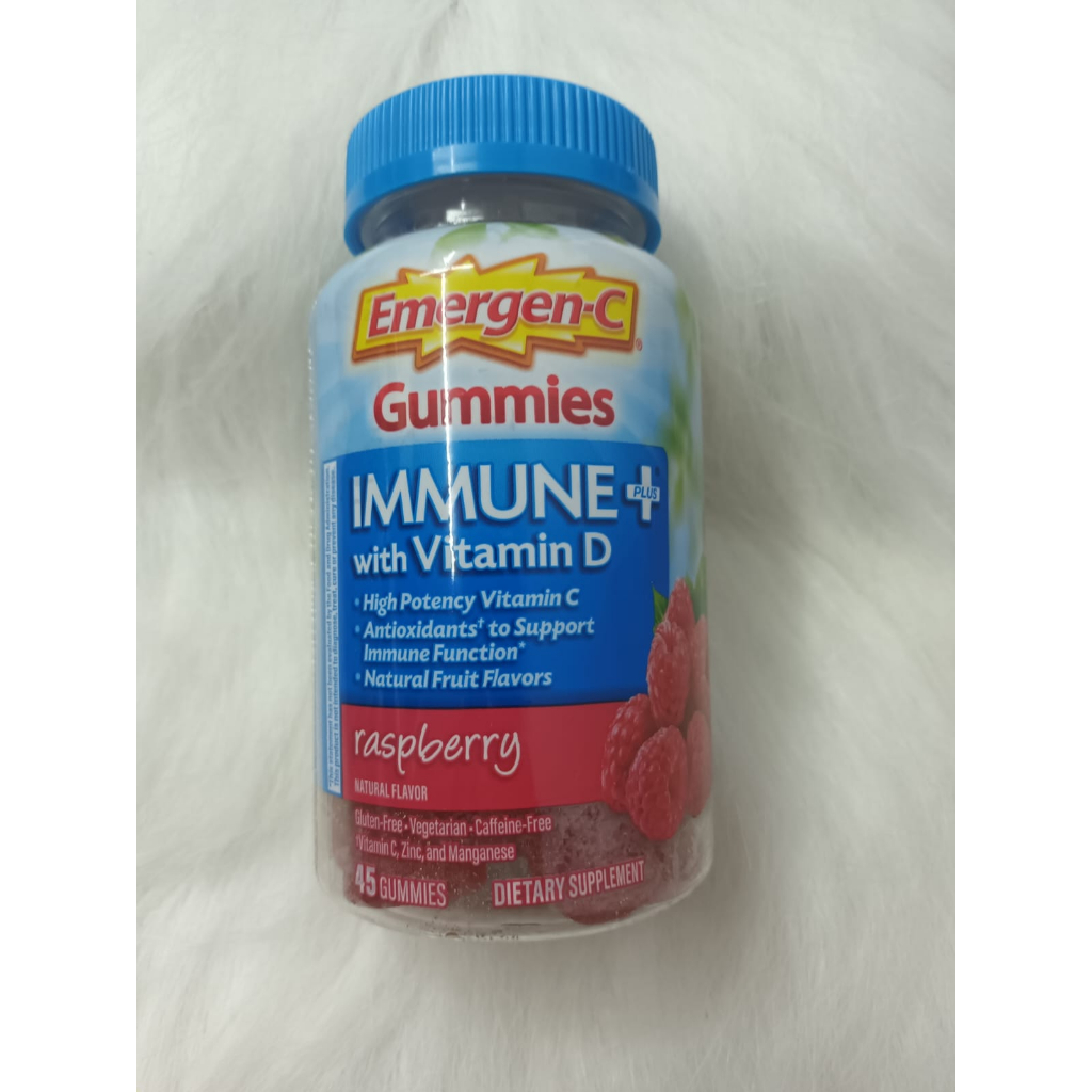 Emergen-C Immune Plus Vitamin D and C Immune Gummies, Raspberry, 45 gummies