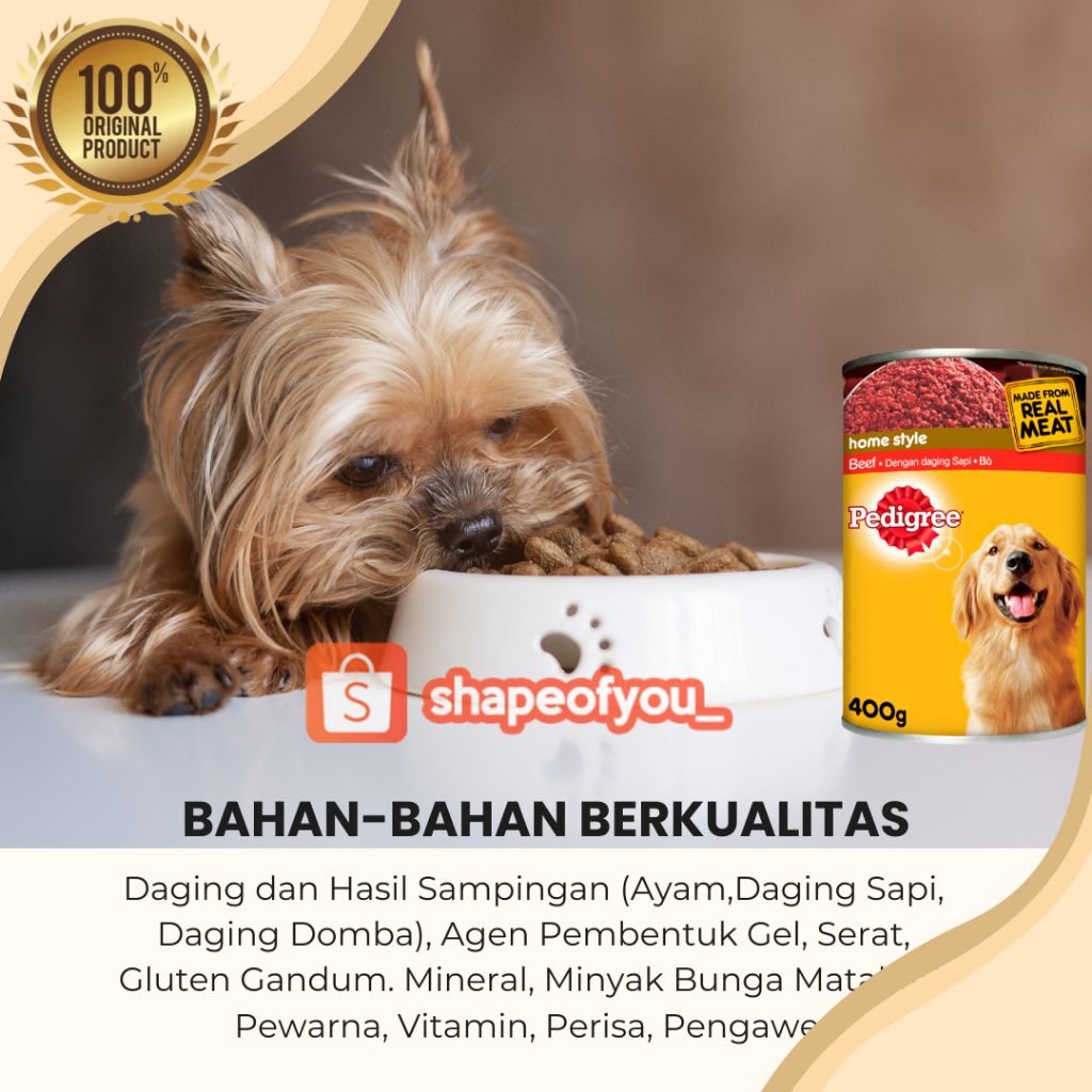 Pedigree Kaleng 400gr Dog Wet Food Can Kalengan Pedigri Makanan Basah Anjing Pedigre Puppy 400gr