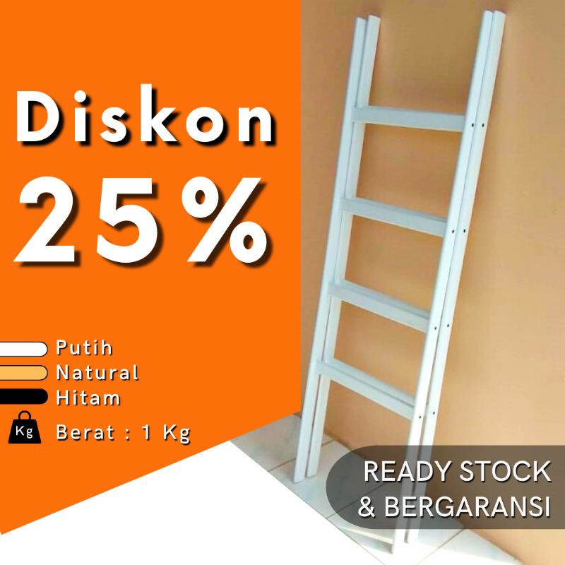 Rak mukena dan sajadah / Ladder hanger / rak jilbab / tangga kayu / rak tangga / Rak mukena / rak ji